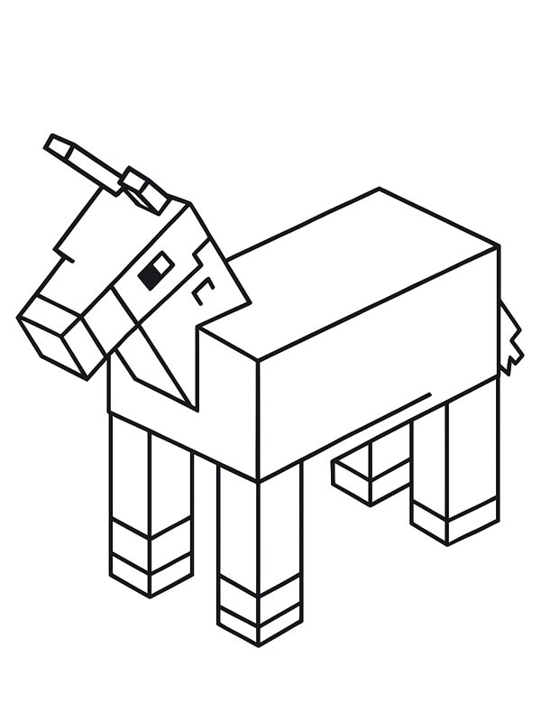 Esel Minecraft Ausmalbild Esel Minecraft Ausmalbild