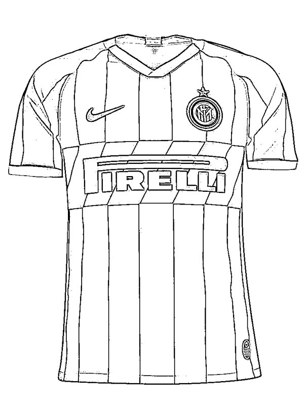 Inter Mailand Fußballtrikot Ausmalbild