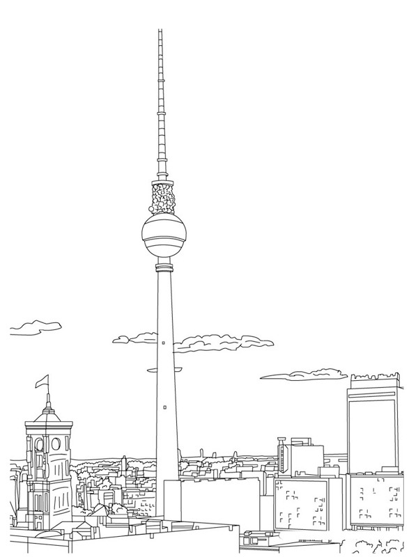 Berliner Fernsehturm Ausmalbild