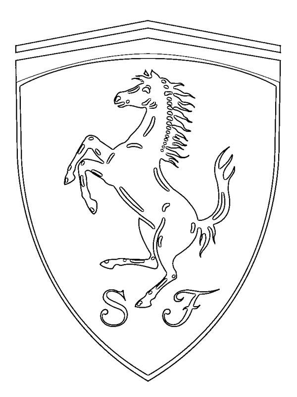 Ferrari logo Ausmalbild