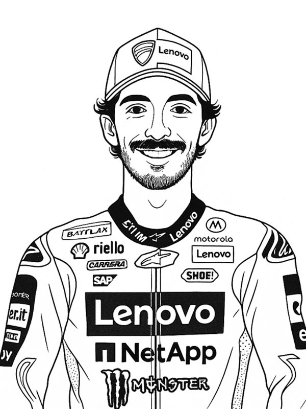 Francesco Bagnaia Ausmalbild Francesco Bagnaia Ausmalbild