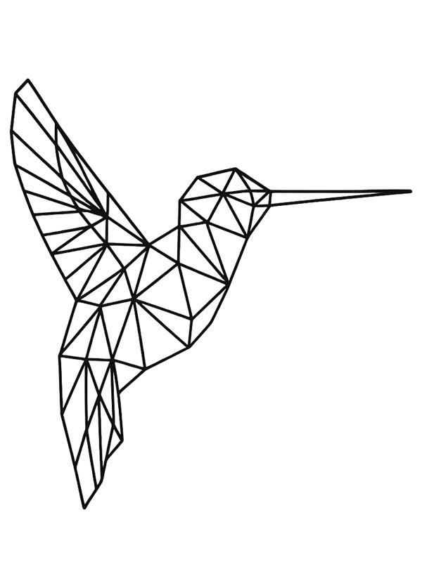 Geometrischer Kolibri Ausmalbild Geometrischer Kolibri Ausmalbild