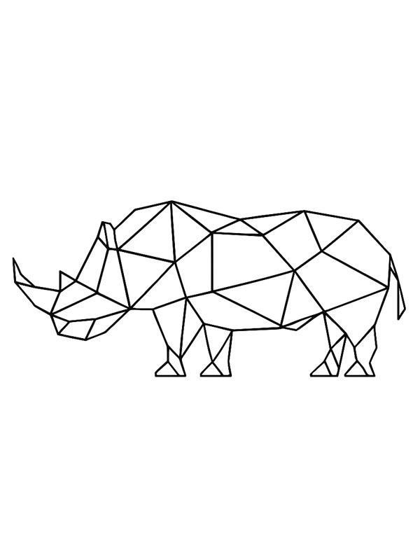 Geometrisches Nashorn Ausmalbild Geometrisches Nashorn Ausmalbild