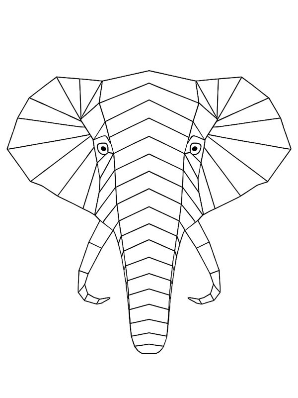 Geometrischer Elefant Ausmalbild Geometrischer Elefant Ausmalbild