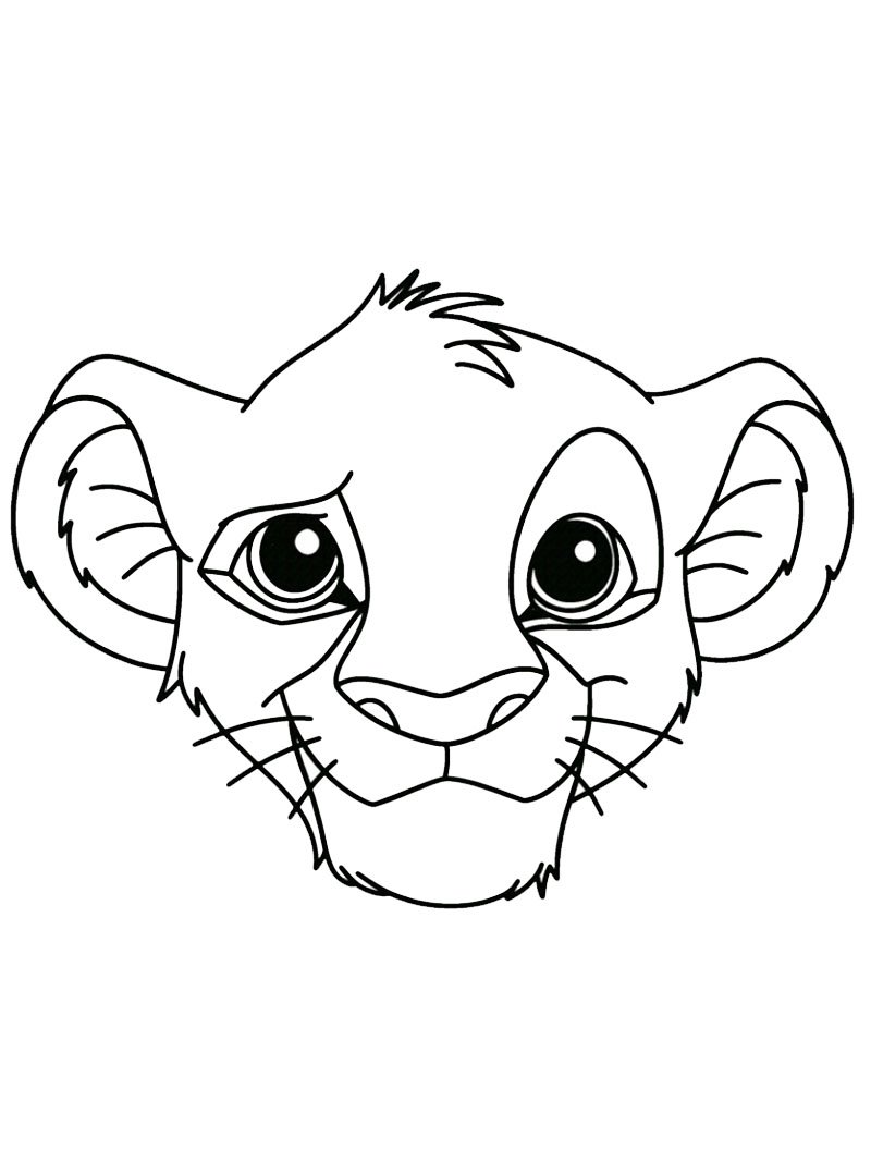 Gesicht von Simba Ausmalbild Gesicht von Simba Ausmalbild