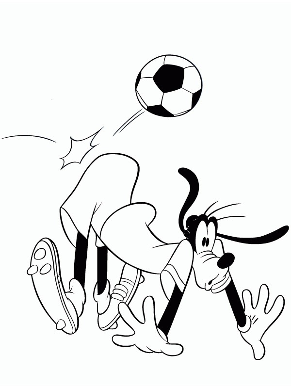 Goofy spielt Fußball Ausmalbild