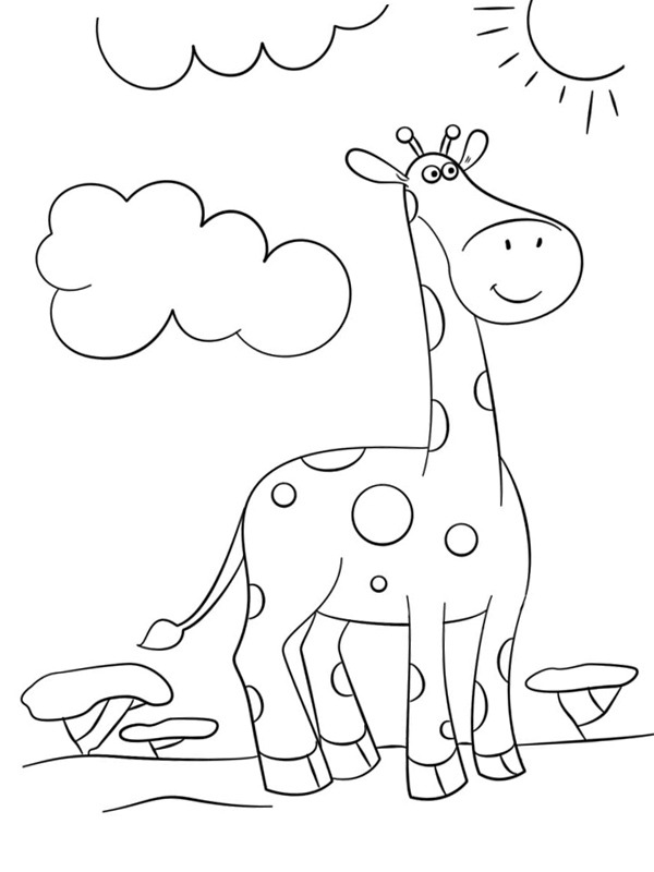 Lustige Giraffe Ausmalbild