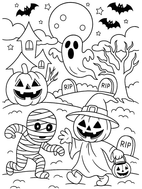 Halloween gruselig Ausmalbild Halloween gruselig Ausmalbild