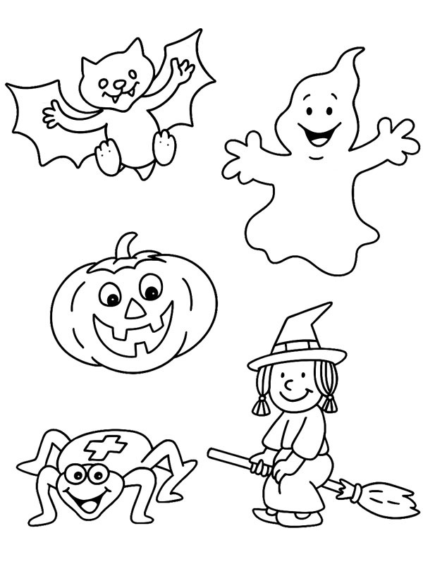 Halloween-Figuren Ausmalbild Halloween-Figuren Ausmalbild