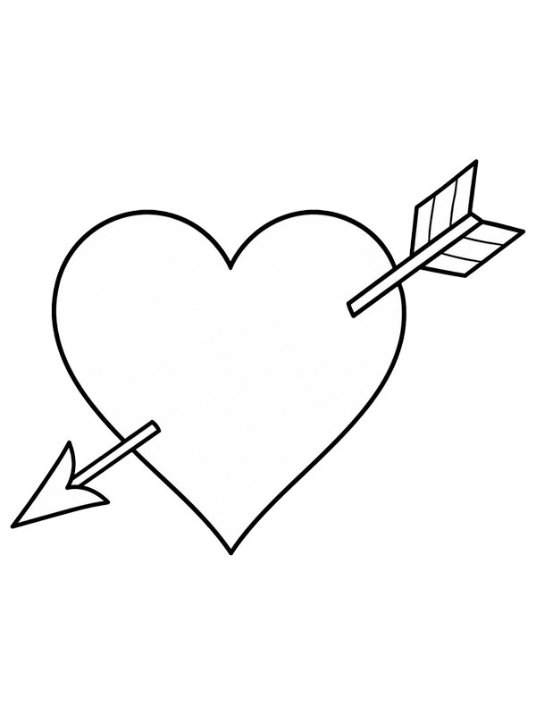 Herz mit Pfeil Ausmalbild