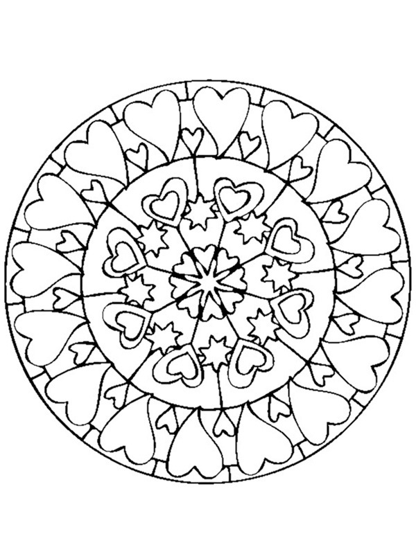 Herzen Mandala Ausmalbild