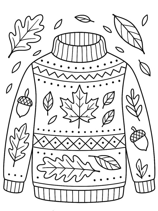 Herbstpullover Ausmalbild Herbstpullover Ausmalbild