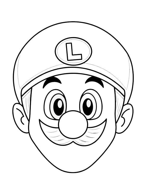 Kopf Luigi Ausmalbild Kopf Luigi Ausmalbild