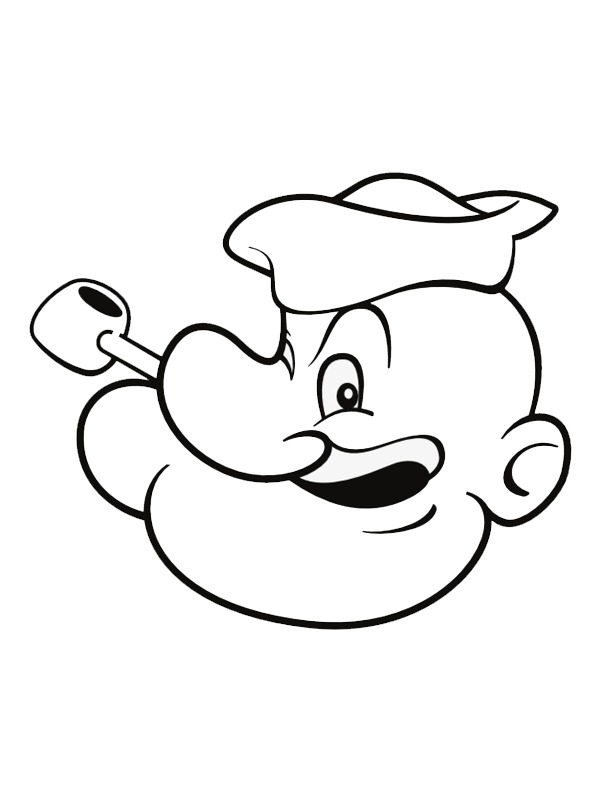 Kopf von Popeye Ausmalbild