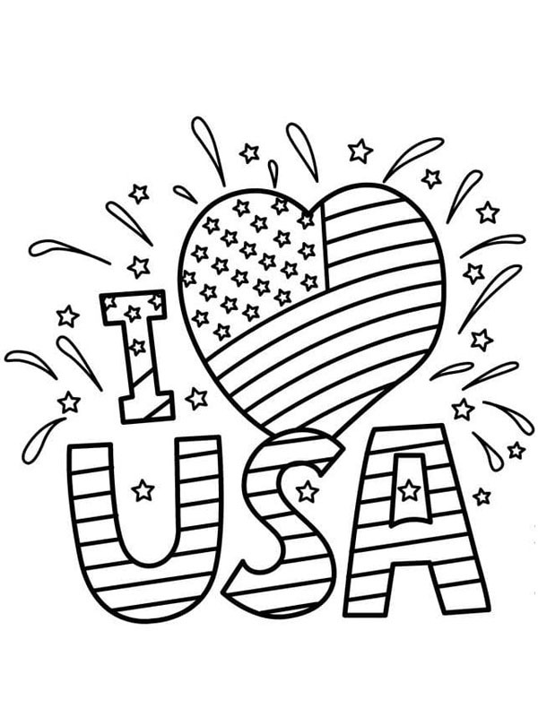 I love USA Ausmalbild