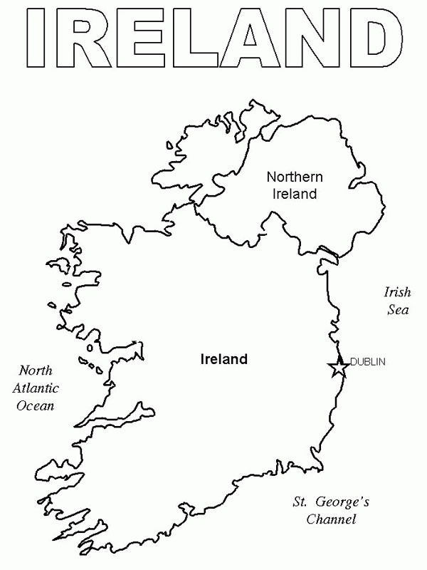 Karte von Irland Ausmalbild