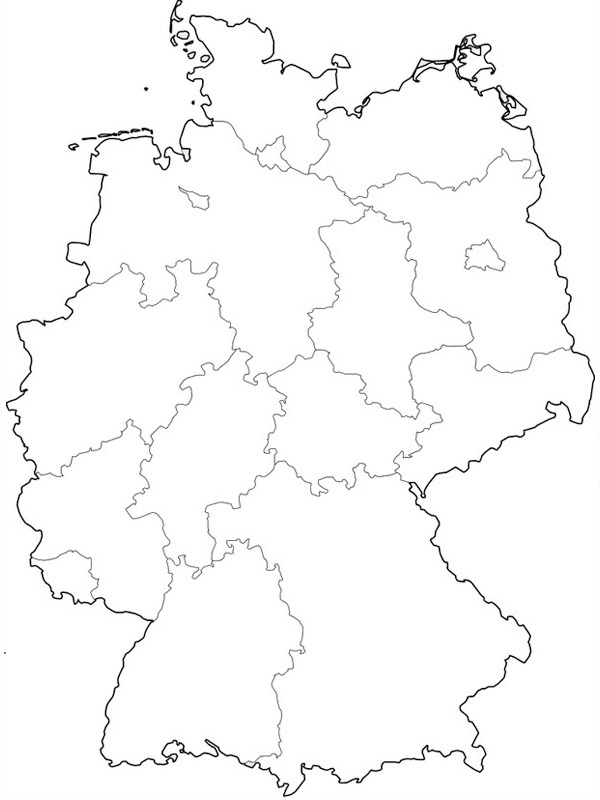 Karte von Deutschland Ausmalbild