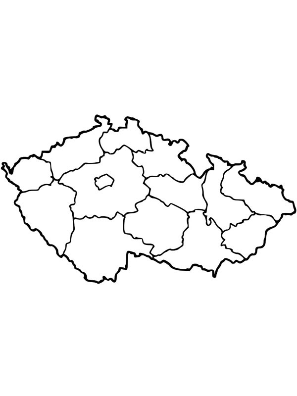 Karte der Tschechischen Republik Ausmalbild