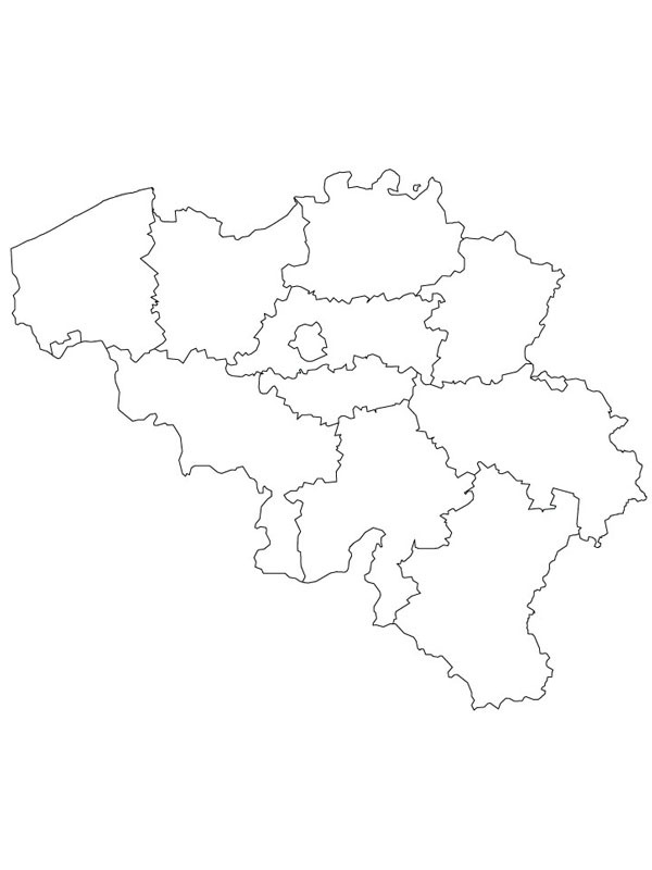 Karte von Belgien Ausmalbild