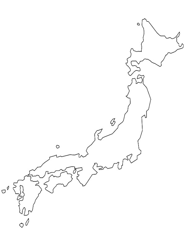 Karte von Japan Ausmalbild