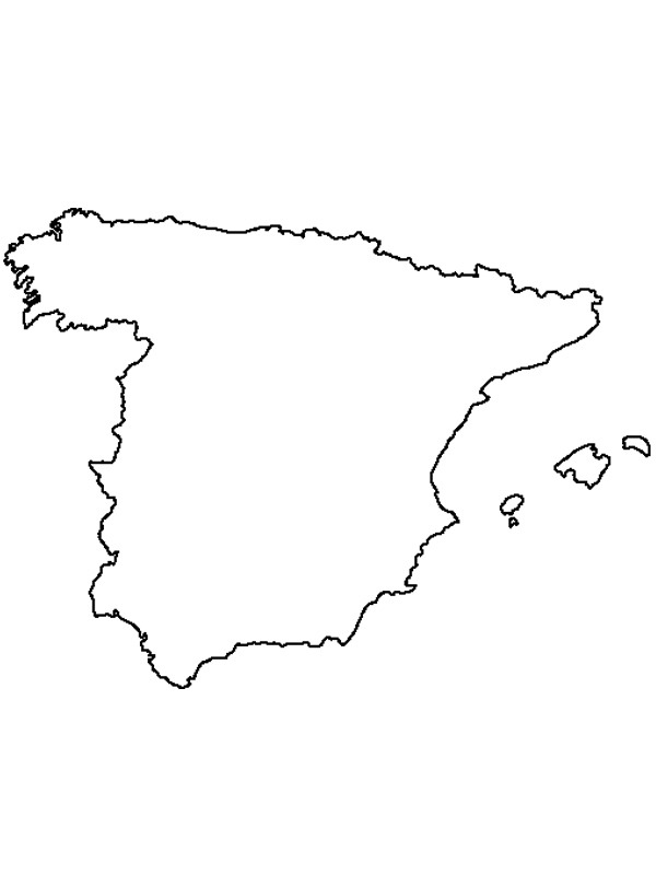Karte von Spanien Ausmalbild