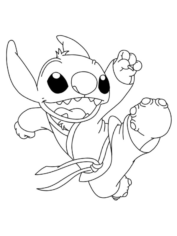 Karate Stitch Ausmalbild Karate Stitch Ausmalbild