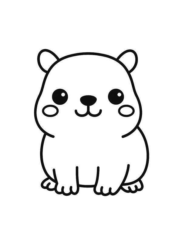 Kawaii Capybara Ausmalbild Kawaii Capybara Ausmalbild