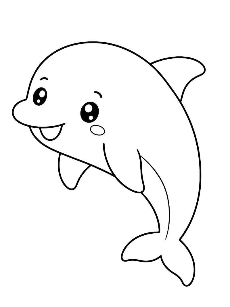 Kawaii Delfin Ausmalbild
