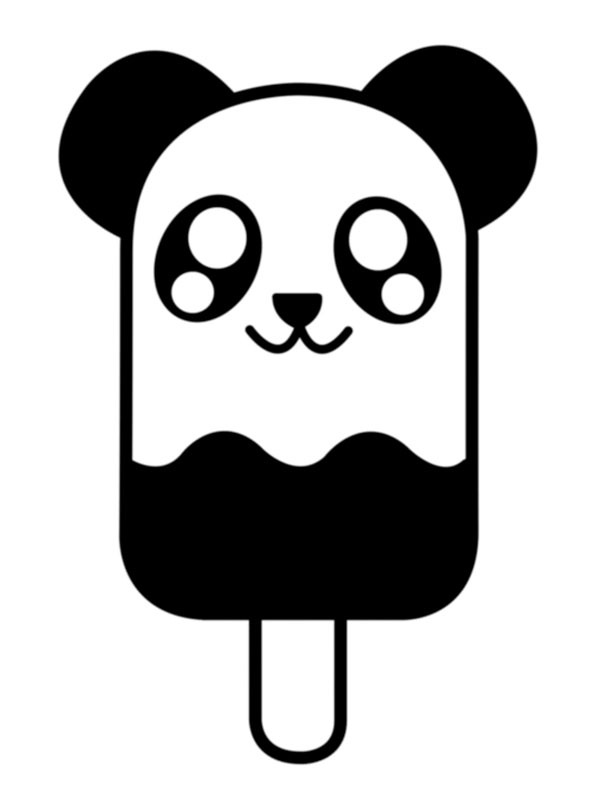 Kawaii Pandaeis Ausmalbild