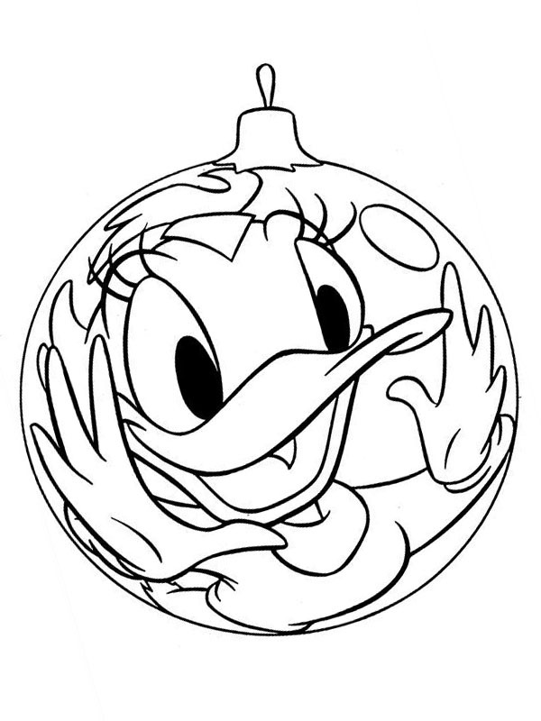 Weihnachtskugel Daisy Duck Ausmalbild