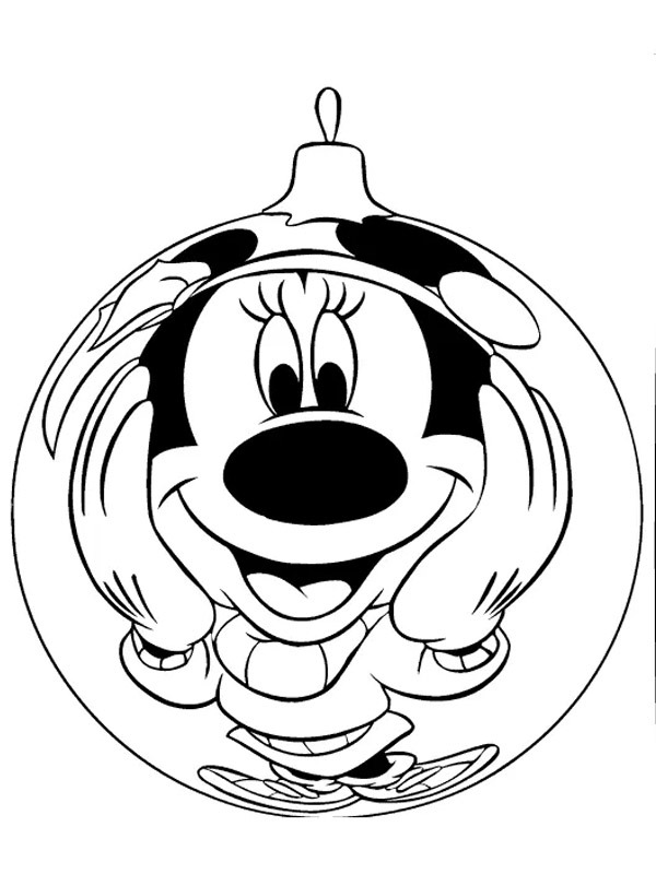 Weihnachtskugel Mickey Mouse Ausmalbild