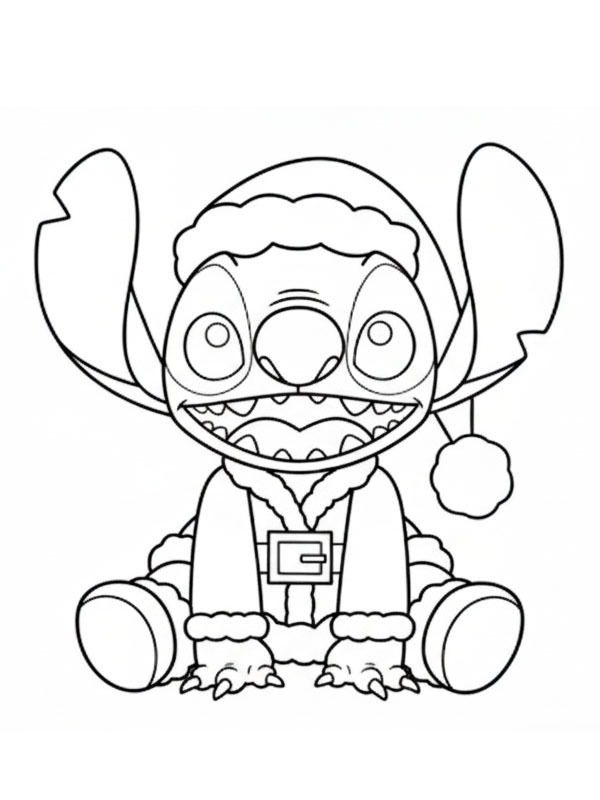 Stitch als Weihnachtsmann Ausmalbild Stitch als Weihnachtsmann Ausmalbild