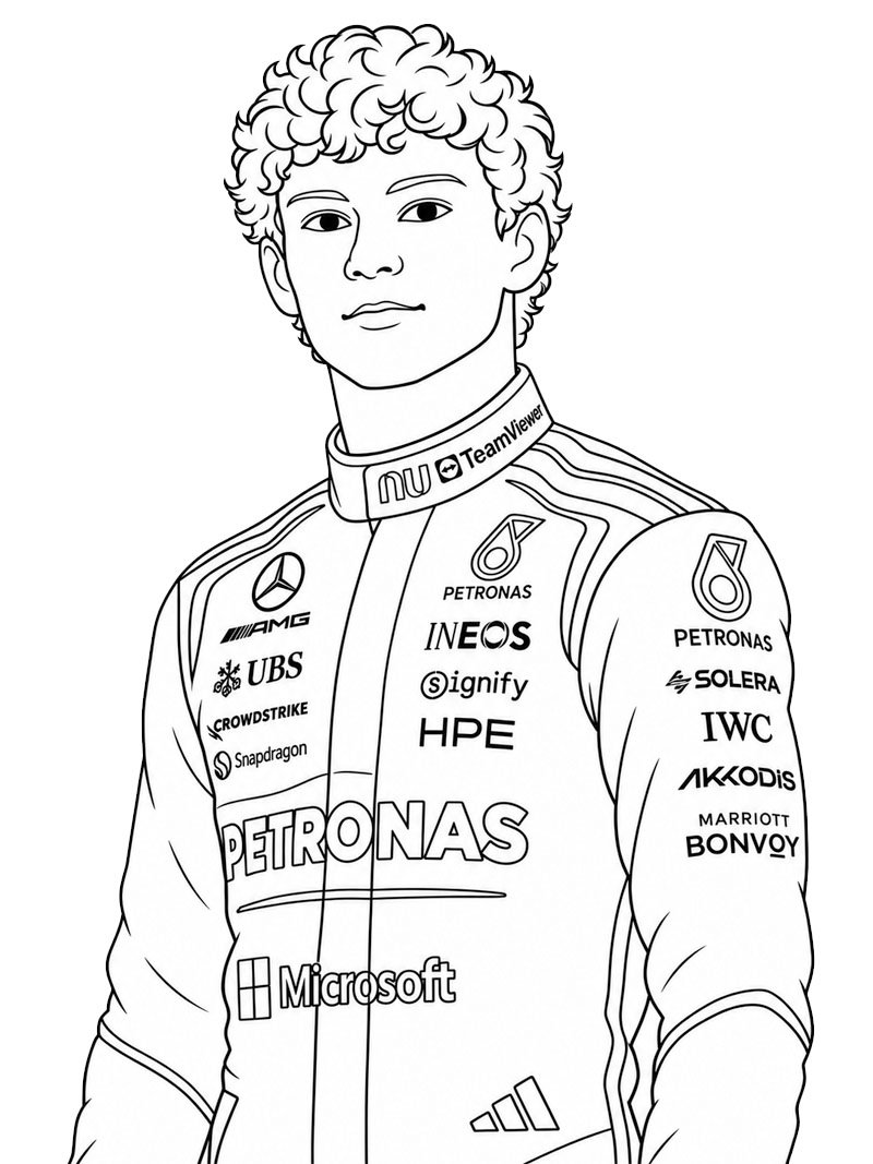 Kimi Antonelli Ausmalbild Kimi Antonelli Ausmalbild