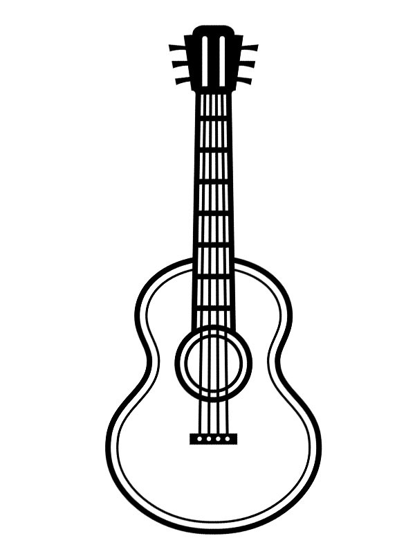 Akustische Gitarre Ausmalbild