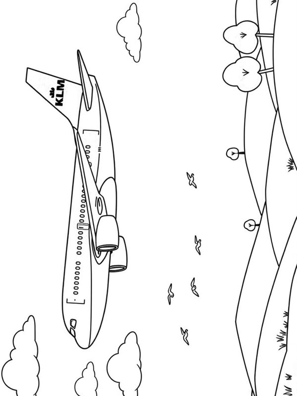 KLM Flugzeug Ausmalbild KLM Flugzeug Ausmalbild