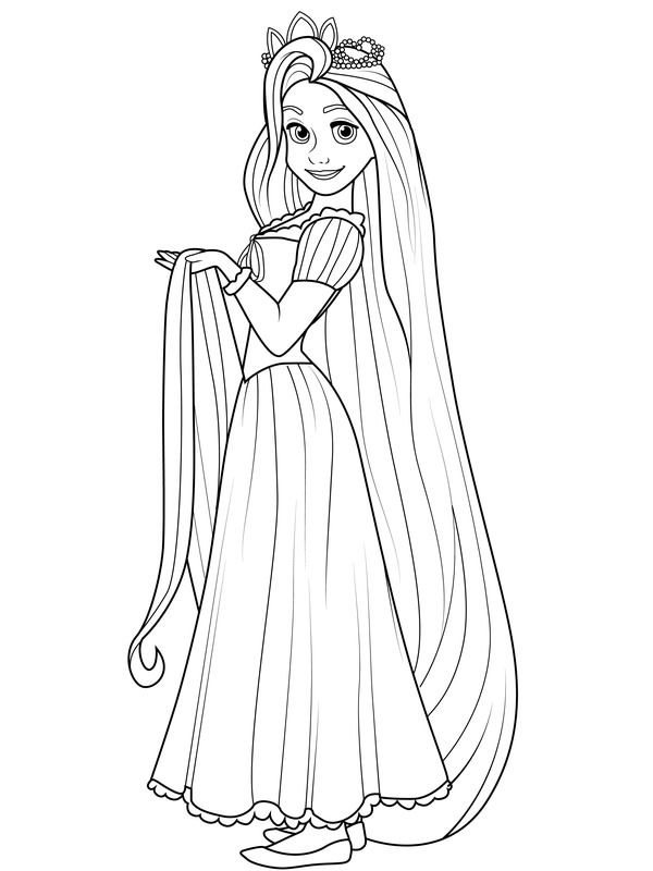 Hübsche Rapunzel Ausmalbild Hübsche Rapunzel Ausmalbild