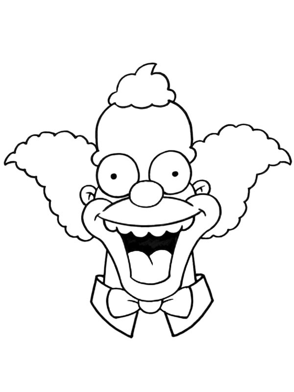 Krusty der Clown Ausmalbild Krusty der Clown Ausmalbild