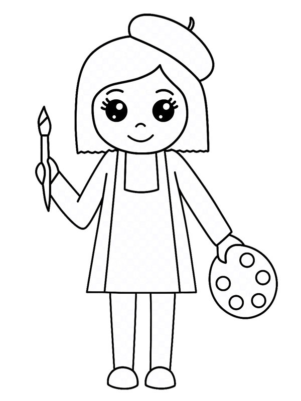 Künstler Ausmalbild Künstler Ausmalbild