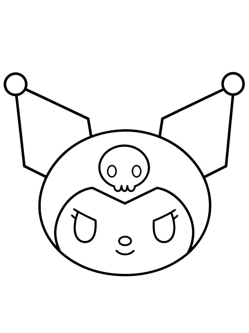 Kuromi Gesicht Ausmalbild