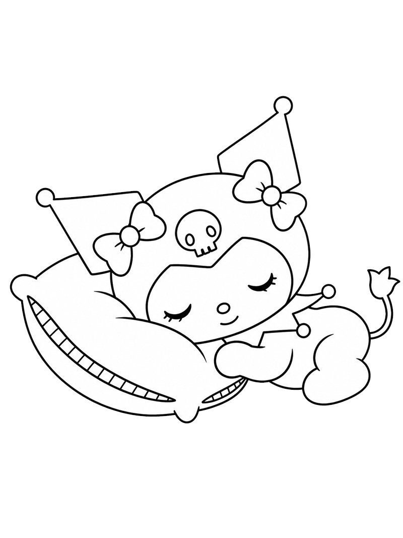 Kuromi schläft Ausmalbild Kuromi schläft Ausmalbild