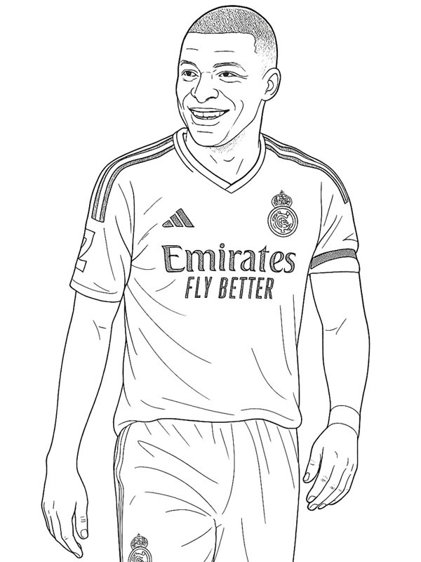 Kylian Mbappé Ausmalbild Kylian Mbappé Ausmalbild
