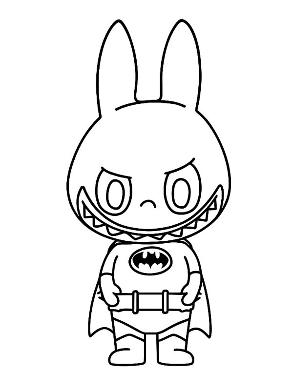 Labubu Batman Ausmalbild Labubu Batman Ausmalbild