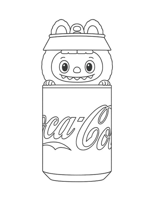 Labubu Coca Cola Ausmalbild Labubu Coca Cola Ausmalbild