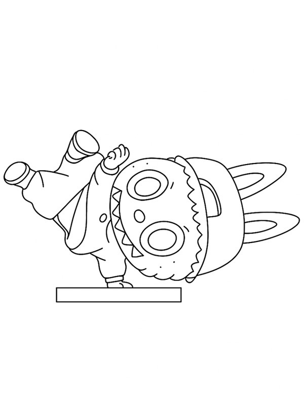 Labubu Hip-Hop Mädchen Ausmalbild Labubu Hip-Hop Mädchen Ausmalbild