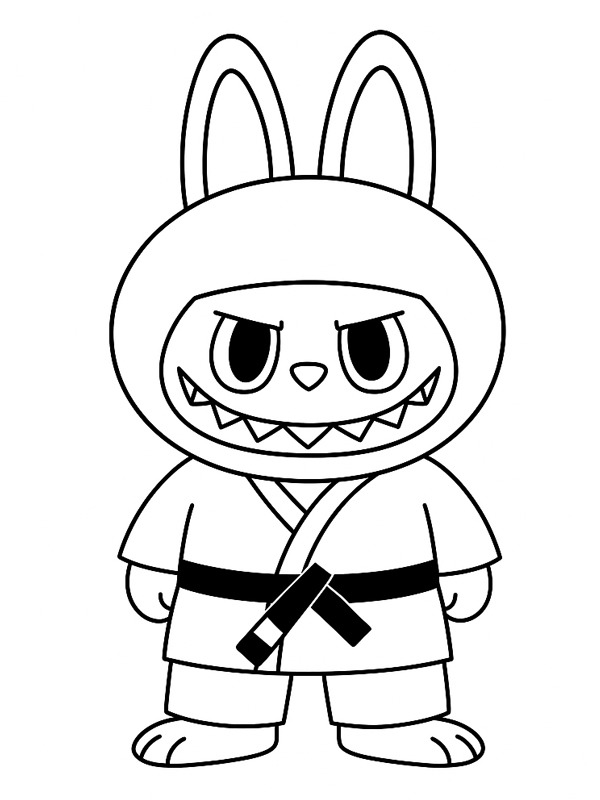 Labubu karate Ausmalbild Labubu karate Ausmalbild