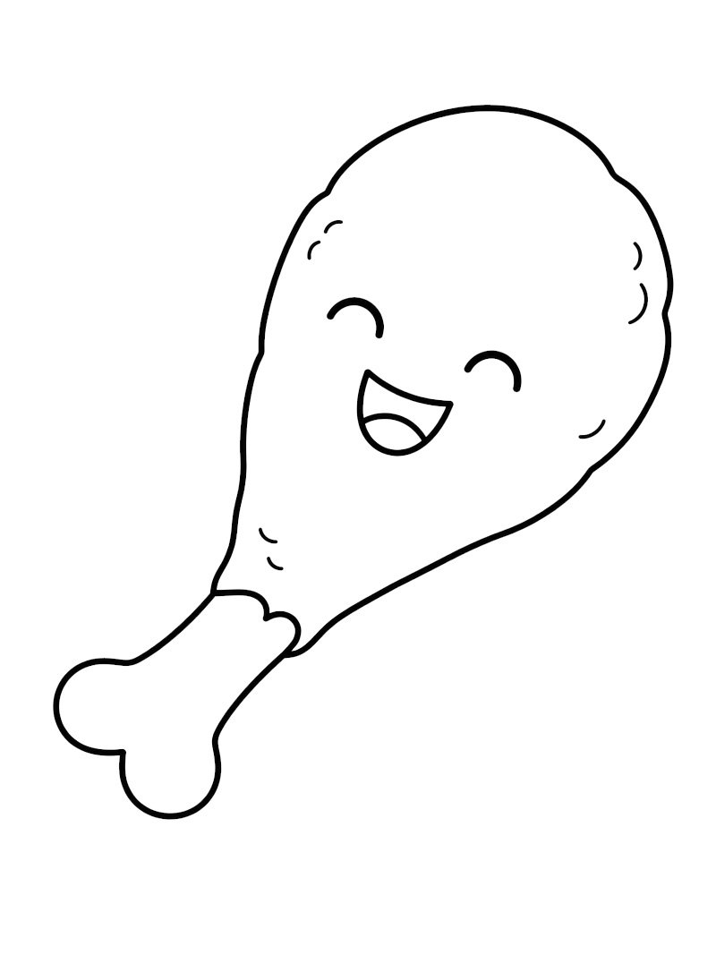 Lachender Hähnchenschenkel Ausmalbild Lachender Hähnchenschenkel Ausmalbild
