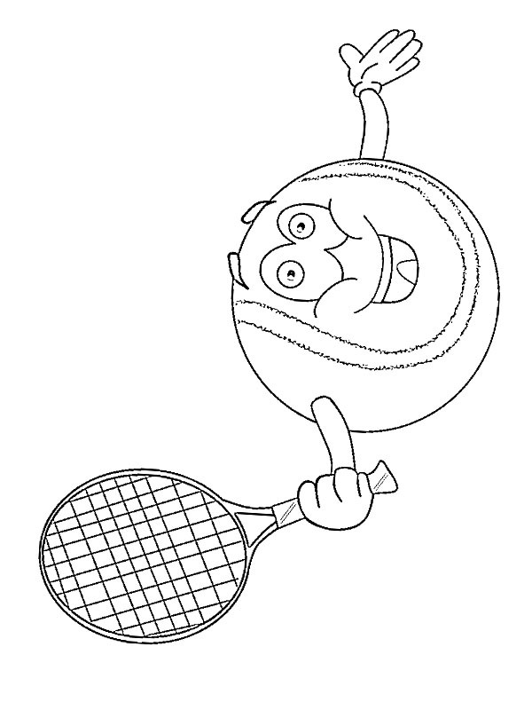 Lächelnder Tennisball Ausmalbild