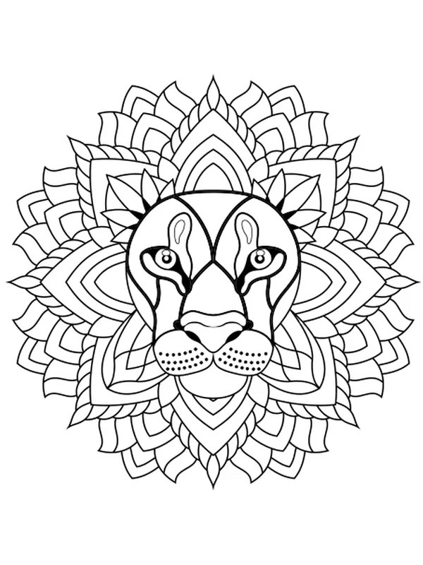 Löwen Mandala Ausmalbild