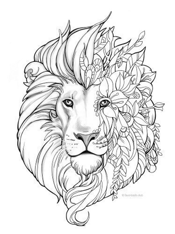 Löwe Mandala Tattoo Ausmalbild