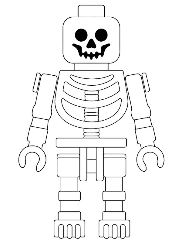 LEGO Skelett-Minifigur Ausmalbild LEGO Skelett-Minifigur Ausmalbild